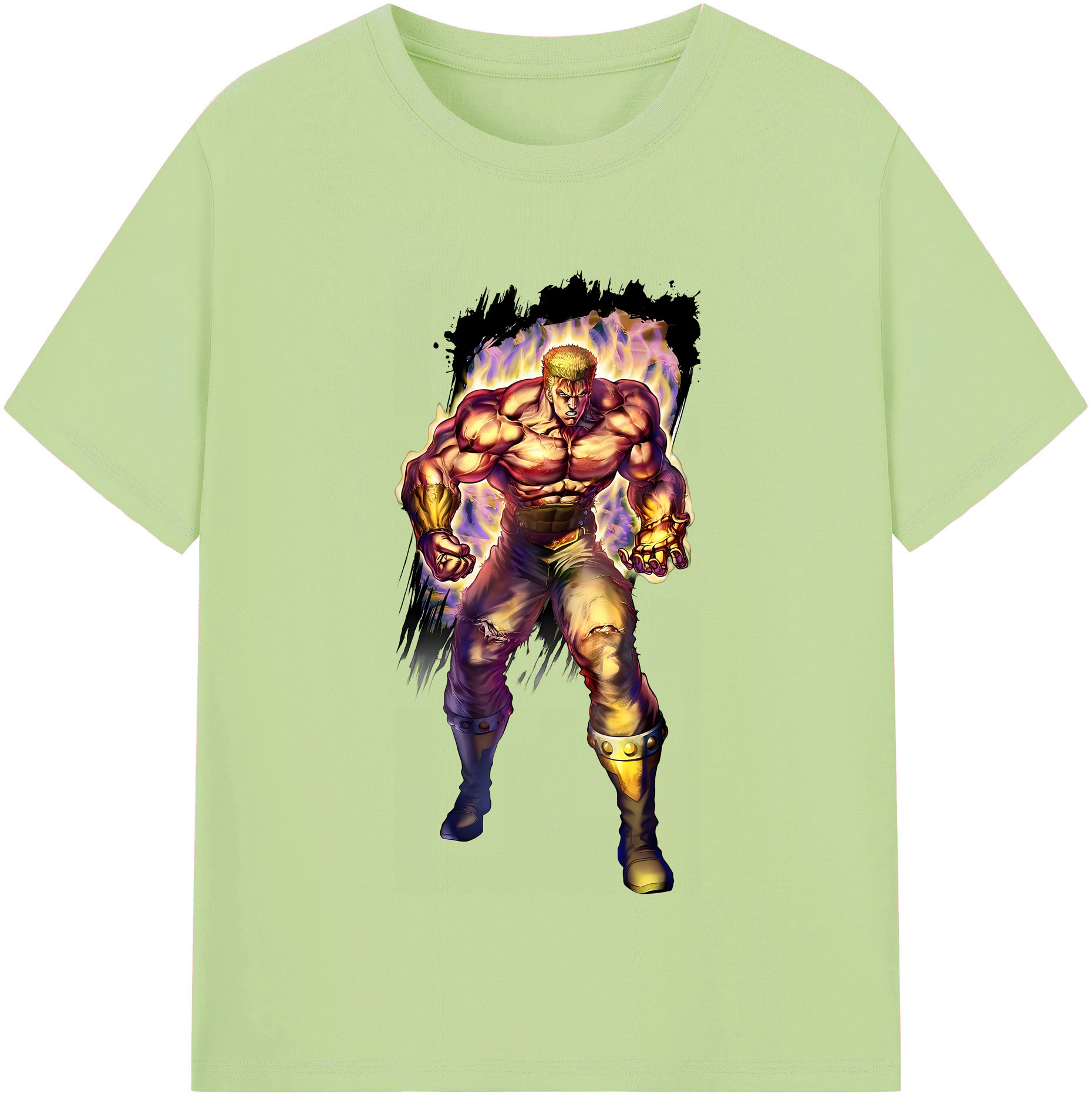 （画像用） 北斗の拳 Fist of the North Star 綿100％半袖Tシャツ（フロントプリント）